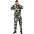 thumbnail image 5 of Mufeng Men's Long Sleeve Drawstring Hooded Coverall Front Half Zipper Dustproof Jumpsuit Workwear Camouflage 3XL/185, 5 of 7