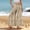 Khaki, variant on Pants For Women Retro Floral Print Wide Leg Pants High Waist Ruffle Hem Casual Vacation Trousers With Pockets Blue XXL
