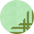 thumbnail image 1 of Ahgly Company Tapis Rond Lavable en Machine Intérieur Transitionnel Vert, 5 Pieds Rond, 1 of 7
