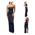 thumbnail image 5 of Women Summer Tube Dress, Abstract Print Strapless Off-Shoulder Sleeveless One-Piece with Slit Hem, 5 of 9