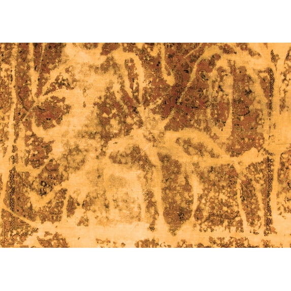 Ahgly Company Indoor Rectangle Abstract Orange Modern Area Rugs, 8' x 12'