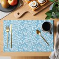 thumbnail image 2 of Blue Spring Floral Placemats Set of 12, Farmhouse Flowers Elegant Pastoral Placemats for Dining Table, Place Mats for Kitchen Tabletop, Waterproof Wipeable Dining Table Mats Set, 2 of 9