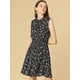 thumbnail image 5 of Vestido sin Mangas Allegra K Floral azul Marrón Oscuro M, 5 of 6