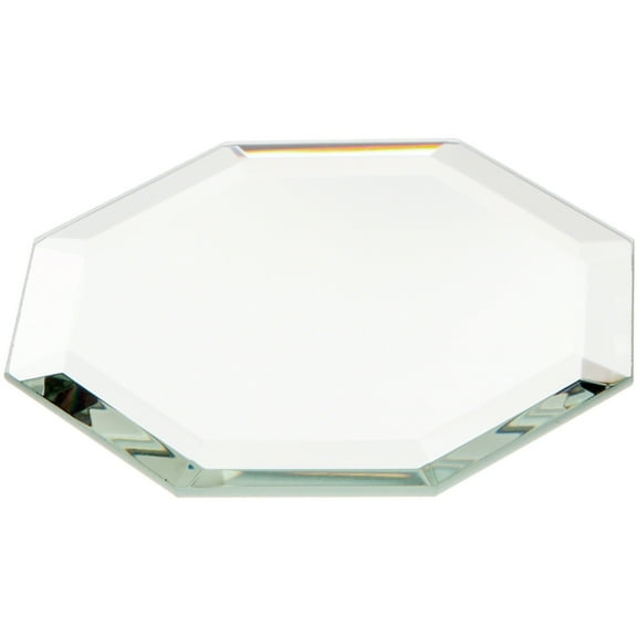 Plymor 2.5" Octagon, 3mm Thick Beveled Glass Mirror, Pack of 12