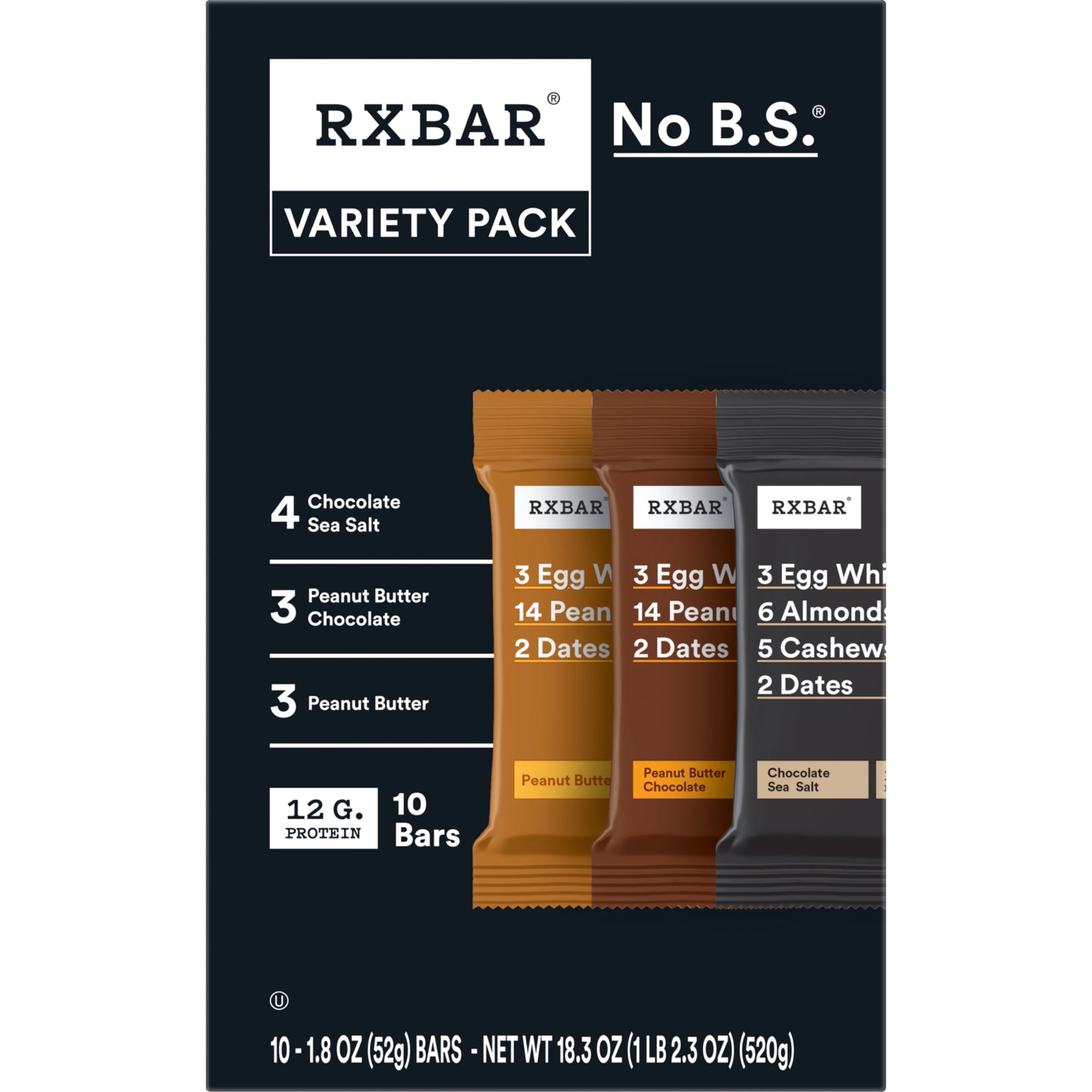 (6 pack) RXBAR, Variety Pack Protein Bars, 10 Count