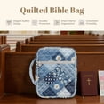 thumbnail image 6 of Xoenoiee Daisy Polka Dot Denim Patchwork Print Bible Cover Case for Women Large Bible Cover Bag Bible Study Supplies Accessories with Handle Quilted Bible Carrying Case Christian Gifts, 6 of 7