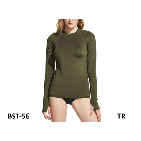TSLA Women's UPF 50+ Rash Guard Long Sleeve, Water Beach Surf Swim Shirts, Small