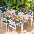 thumbnail image 2 of Tulips Spring Floral Table Cloths for 6 Foot Rectangle Tables, Pastoral Flowers Butterfly Rustic Patio Waterproof Elastic Fitted Tablecloths, Washable Rectangular Table Cover for Camping, 2 of 8