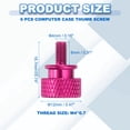 thumbnail image 2 of 6 Pcs M4*0.7 Knurled Thumb Screw Computer Case Threaded Hand Tighten Screws for PC Case, Rose Red, 2 of 7