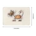 thumbnail image 3 of Bingfone Brown Cat Cartoon Door Mat 16"X24" Front Entrance Non-Slip Low Profile Washable For Entryway, 3 of 9
