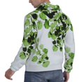 thumbnail image 6 of Wukai Watercolor Green Leaves Print Men Hoodies Fleece Sweatshirts Long Sleeve Sweaters Pullover Fall Outfits Winter Clothes-Large, 6 of 7