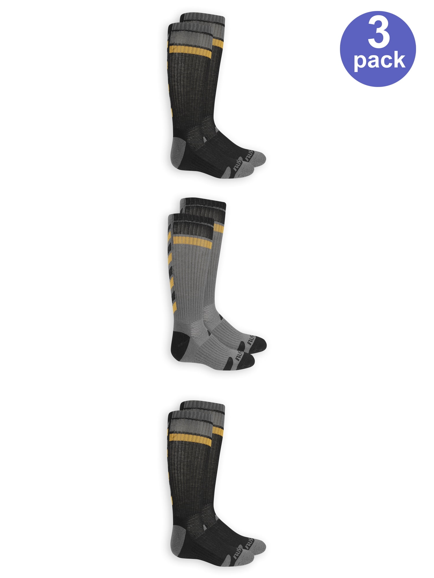 Russell Boys Socks, 3 Pack Crew Printed Athletic (Little Boys & Big