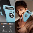 thumbnail image 3 of KOMI for Google Pixel 8 Case, Slim Fit Case for Pixel 8 with Ring Holder Kickstand [Military Grade Drop Tested] [TPU+PC] Dual Layer Shockproof Protective Phone Case for Google Pixel 8, Sierra Blue, 3 of 5