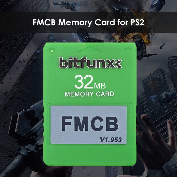 32 MB gratis MC Boot v1.953 Juego de cartas FMCB McBoot Card para Sony PS2 (Verde)