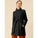thumbnail image 2 of Abrigos largos con cinturón de manlarcon cuello alto elegante de invierno pamujer Negro S, 2 of 6