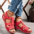 thumbnail image 7 of YOUYEDIAN Orthopedic Sandals for Women Arch Support Flat Wedge Sandals Breathable Slip on Non Slip Beach Slippers Beach 2026 Orthopedic Shoes (Red), 7 of 7