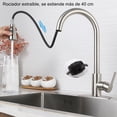 thumbnail image 2 of Grifo de Cocina, 304 Acero Inoxidable Mezclador para Fregadero, 360° Grifos para Fregadero de Cocina de Alto Arco Llaves para Fregadero de Cocina con Placa de Cubierta con 2 Manguera, 2 of 7