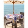 thumbnail image 3 of Outdoor Tablecloth with Umbrella Hole for Patio/Picnic/Party/Camping, Flamingos Waterproof Table Cloth Square Cover Washable, Purple Summer Monstera Leaves Tropical Vintage (60"x 60"), 3 of 9