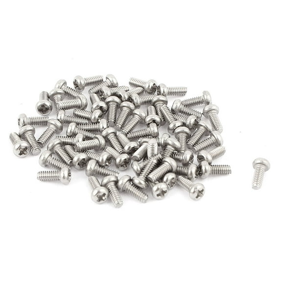 Uxcell M2 x 5mm 304 Stainless Steel Crosshead Round Head Screws Bolt (60-pack)