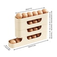 thumbnail image 3 of JingChun Collapsible Egg Holder for Fridge, 4 Tier Rolling Egg Dispenser for Refrigerator, Save Space Egg Organizer Tray, Keep Fresh Egg Storage Container for Kitchen, 3 of 5