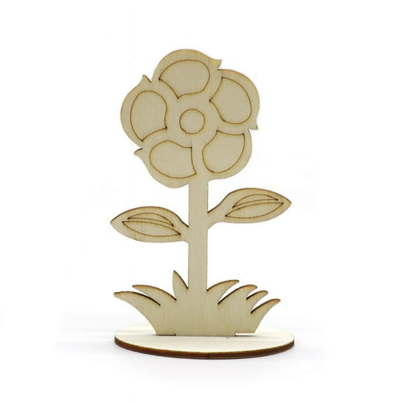 12pcs Unfinished Wooden Flowers Crafts Ready to Paint for Flower Decor