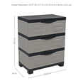 thumbnail image 6 of Sunnydaze 29.5" Plastic 3-Drawer Freestanding Storage Drawers, Gray w/ Charcoal Trim, 6 of 15
