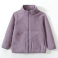 thumbnail image 4 of fatyb Kids Fleece Jacket with Pockets Full Zip Stand Collar Outerwear Casual Warm Coat for Boys Girls, 4 of 5