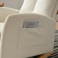 thumbnail image 3 of Smilegend Upholstered Rocking Chair with Footrest, High Back Ergonomic Rocker with Rubber Wood Legs, Comfortable Lounge Armchair for Living Room, Bedroom, Beige, 3 of 8