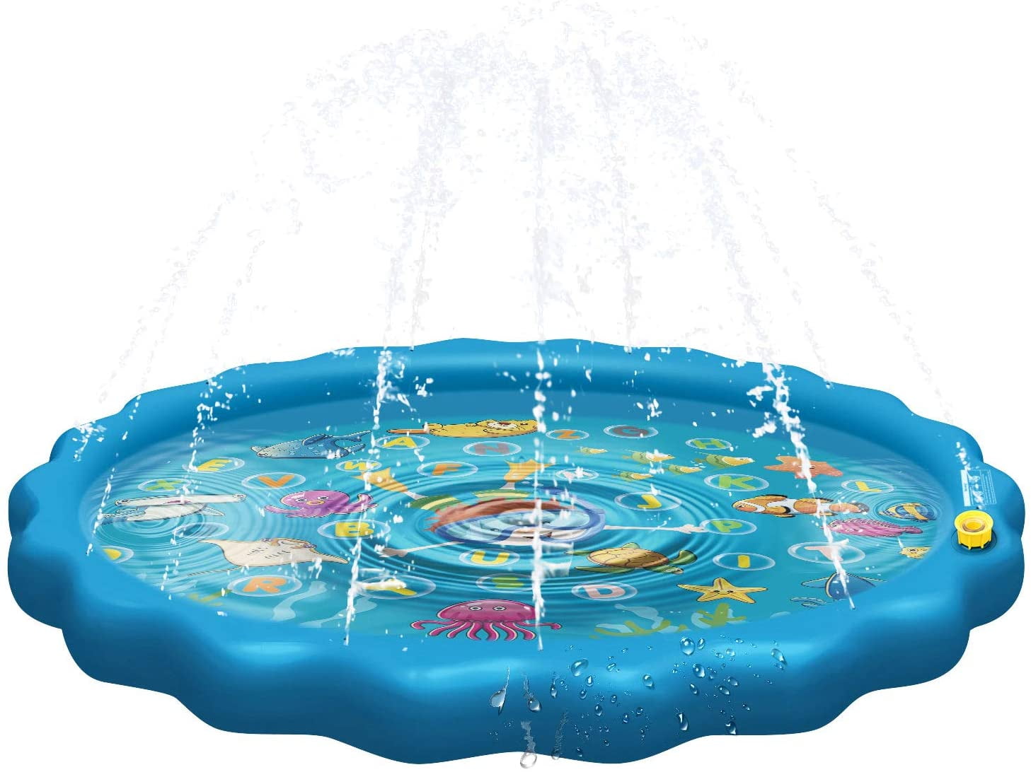 Splash Play Mat 68 Sprinkle Water Toys for Infants Children Toddlers Boys Girls Kids Outdoor Patio Summer Fun Sprinkler Pad 