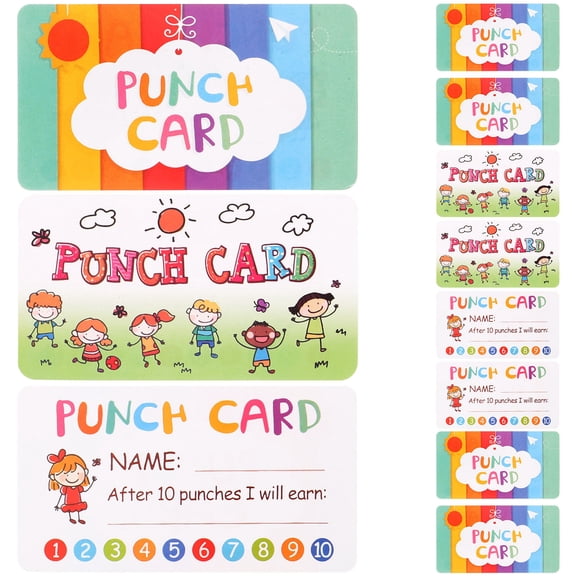 LOLIPPYY Multi Use Punch Cards Assorted Color with Safe Smooth Corners for Rewards