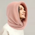 thumbnail image 3 of LEKODE Hooded Shawl Knit Scarf Thick Scarf Wraps for Women's Scarves Women Scarfs Winter Scarf Pink One Size, 3 of 3