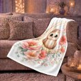 thumbnail image 6 of Woodland Owl With Owl And Moon Phases Moon Phase Forest Mystical Fantasy Art Nature Lovers Moonlit Forest Bird Motif Warm Flannel Blanket, Housewarming Gift for Cabin and Bedroom Home Decor, 6 of 9