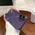 thumbnail image 1 of CD Laser Luxury Solid Candy Color Camera Protect Phone Case For iPhone 16 15 14 13 12 11 Pro Max Skin Feeling Full Back Cover Dark Purple For iPhone 12, 1 of 6