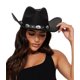 thumbnail image 1 of Sombrero vaquero Eohak con tachuelas y ala ancha para mujer, color negro, 1 of 9