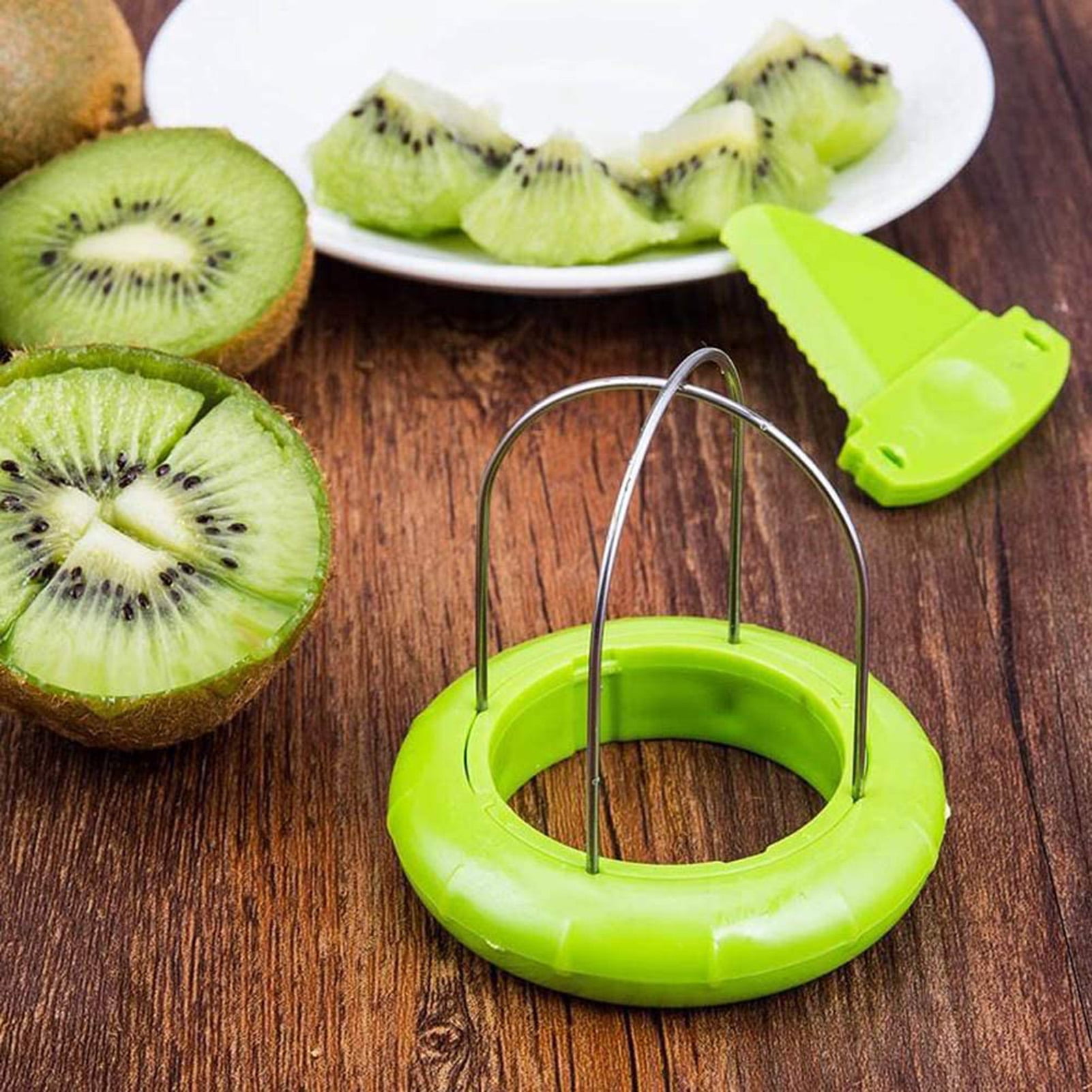 Stainless Steel Home Kitchen Tool Gadgets Kiwi Fruit Cutter Peeler Slicer ABS 