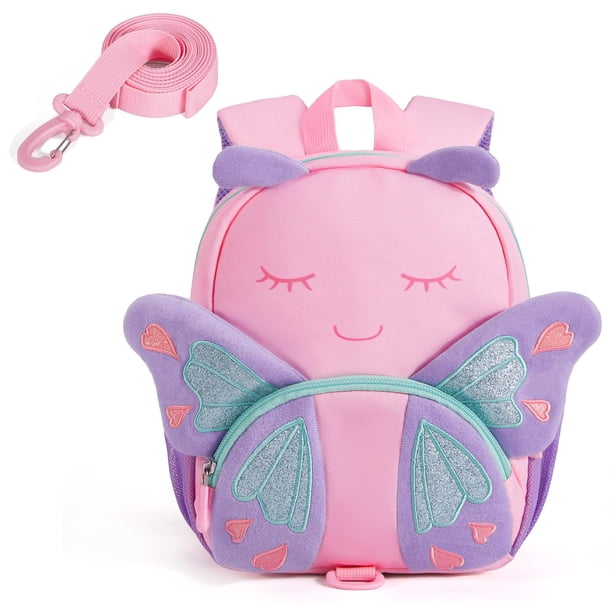 Mochila para niños pequeños Mommore Butterfly para niñas de 2 a 4 años con correa
