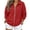 Red, variant on Waffle Full Zip Up Sweatshirt Women No Hood - Oversized Loose Casual Long Sleeve Collared Jacket 2026 Fall Winter Clothes, #01_Gray, L