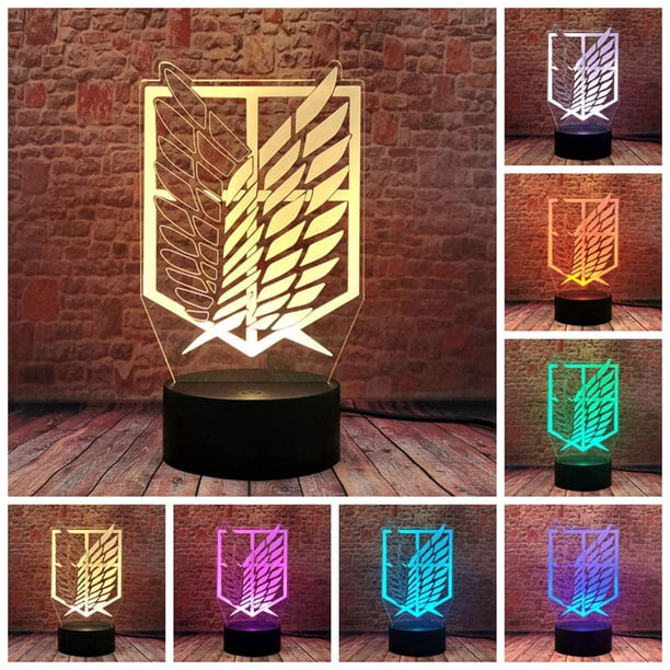 3D Illusion Lighting LED Anime Lamp – Desk RGB 16-Color Changing Night Light With Remote Control – Touch Switch, USB/AA Battery – For Kids Bedroom, Game Room, Living Room