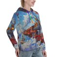 thumbnail image 6 of Lsque Cartoon Train Hot Air Balloon Pattern Casual Women's Hoodie,Hooded Sweatshirt with Kangaroo Pocket,Pullover Hoodie with Eye-catching Drawstrings-Medium, 6 of 7