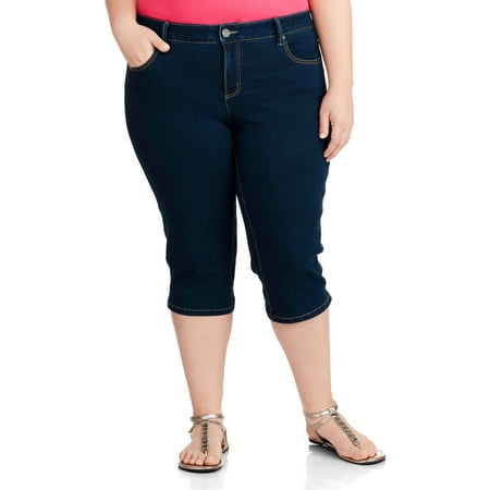 Faded Glory - Women's Plus-Size Denim Capri Pants - Walmart.com