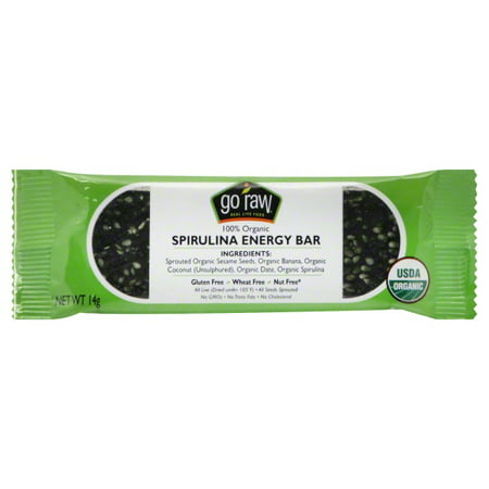 Go Raw Spirulina Energy Bar, 14 gram Bars, 10 Count