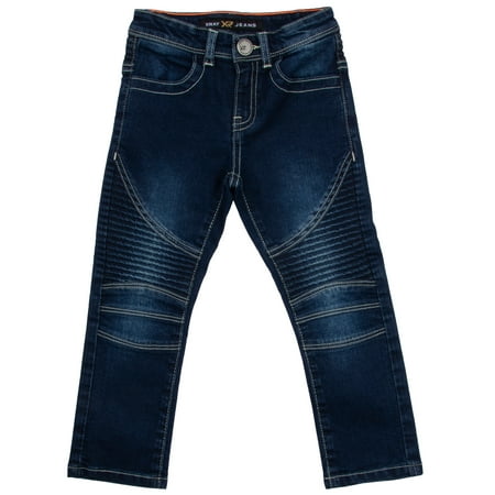 X RAY JEANS Toddler Boy's Moto Jeans, Blue, 2T