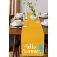 thumbnail image 4 of Hello Summer Table Runner Cotton Linen 90 Inch Holiday Dresser Scarves, Ice Cream Yellow Blue Tablerunner for Kitchen Coffee Dining Bedroom Home Living Room Dinner Scarf Décor 13''x90'', 4 of 9