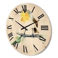thumbnail image 3 of Designart 'Little Robin Bird Sitting On A Branch' Traditional Wood Wall Clock, 3 of 5