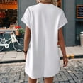 thumbnail image 3 of Robes d'Été pour Femmes Mode Manches Courtes Robe Mini de Printemps Décontractée Plage Vacances Vêtements Robes Blanc G, 3 of 4