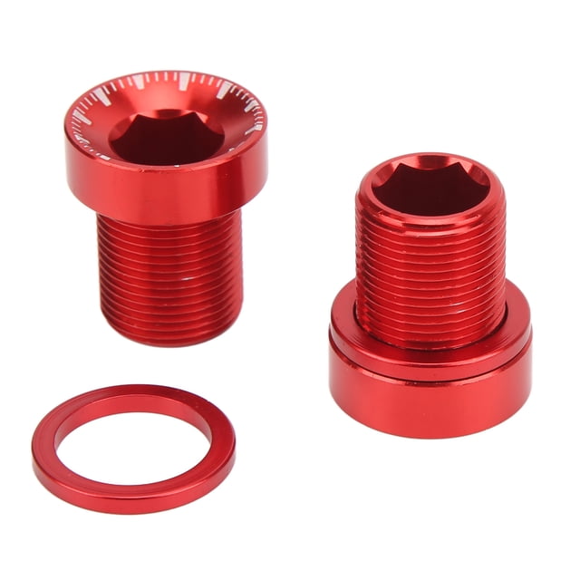 Vis de Manivelle de Vélo, 2 Pièces de Poids Léger Robuste en Alliage d'Aluminium Spline Centre Arbre Vélo Spline Vis de Manivelle pour Vélo pour la Réparation de DIY Rouge