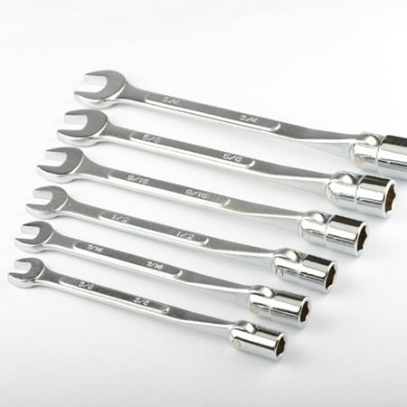 

6 Piece Flex Socket & Open Wrench Mm Metric Shop Mechanic