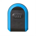 thumbnail image 1 of Caja Seguridad para Llaves Resistente una Intemperie Combinación 4 Dígitos Caja Seguridad para Llaves para Exteriores Caja Seguridad para Llaves Montada en Pared, Negro y Azul, 1 of 7