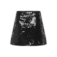 thumbnail image 4 of iixpin Womens Sequin Skirt Side Zipper Fully Lined Short Skirt Glittery Bodycon Miniskirt Black M, 4 of 6