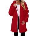 thumbnail image 3 of Fmbrln Womens Oversized Fuzzy Fleece Jackets Full Zip Up Long Sleeve Hooded Jackets Fall Winter Soft Warm Coat with Pockets, 3 of 5